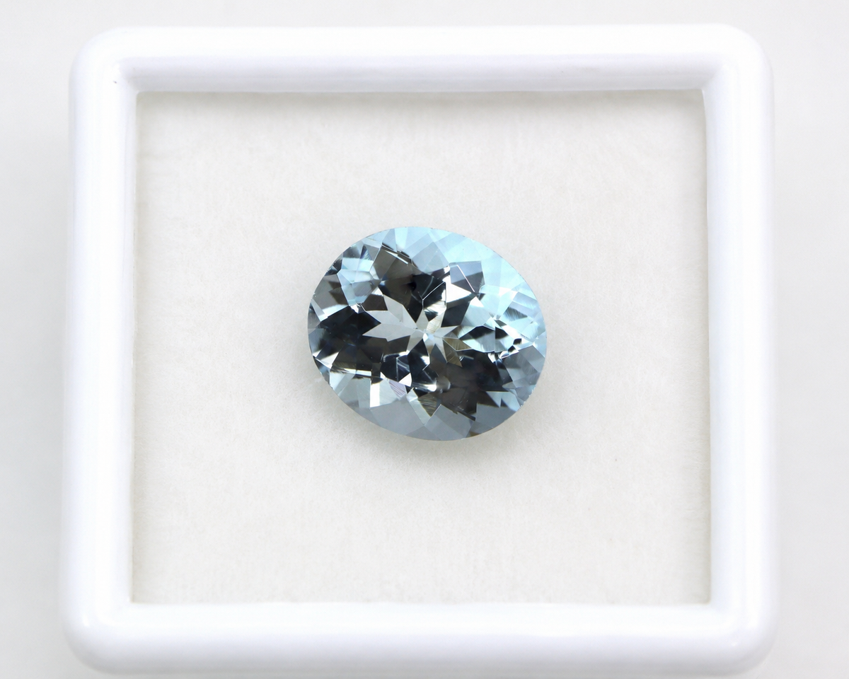 3.36 Ct AAA Natural Aquamarine Oval Cut | 10.7×9.1 mm Medium Blue Loose Gemstone for Ring & Pendant