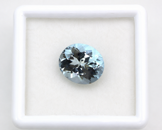 3.36 Ct AAA Natural Aquamarine Oval Cut | 10.7×9.1 mm Medium Blue Loose Gemstone for Ring & Pendant