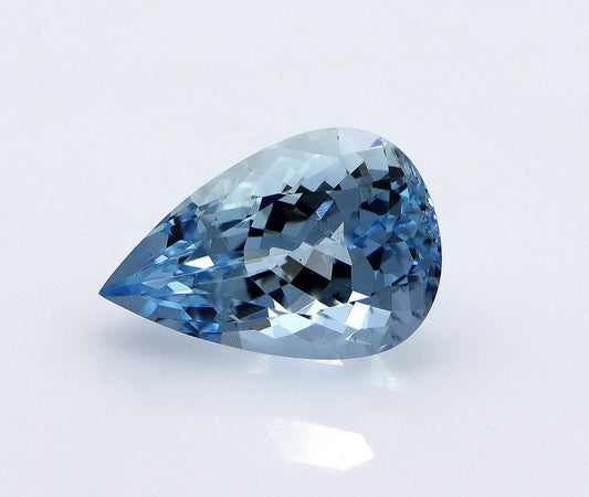 2.1 Ct AAA Natural Aquamarine Pear Cut Gemstone, Medium Blue Eye Clean Aquamarine for Engagement Ring, Loose March Birthstone