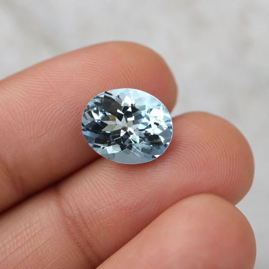AAA Natural Aquamarine Oval 2.3 Ct – Medium Blue Oval Cut Loose March Birthstone, Eye Clean Aquamarine