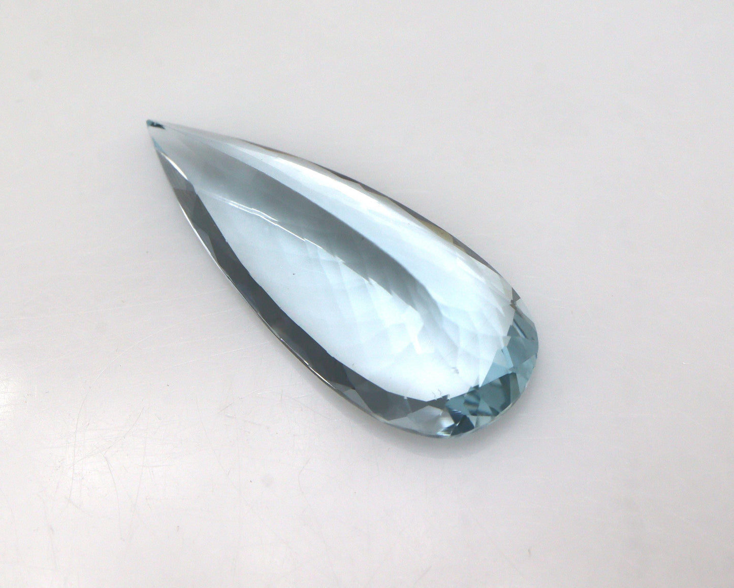 7 Ct Aquamarine Pear Cut – AAA+ Natural 23x10 mm Elongated Gemstone, Large Light Blue Aquamarine for Statement Ring or Necklace