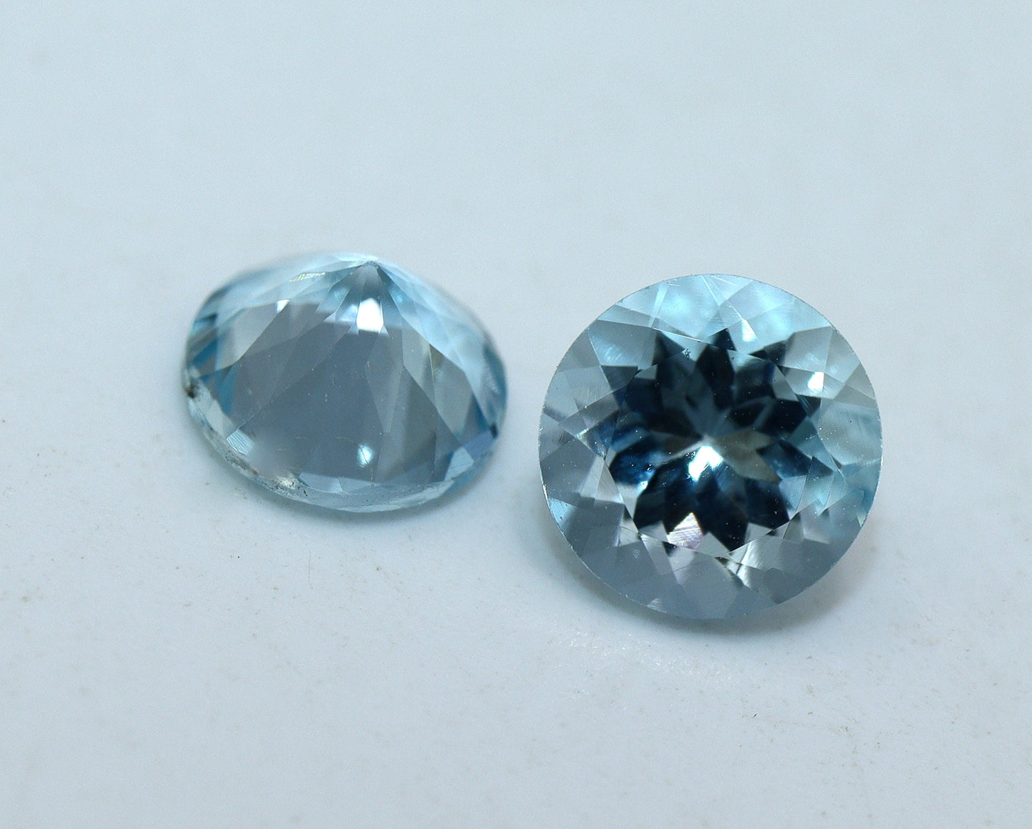 7 mm Natural Aquamarine Round Cut Gemstone, AAA Calibrated Aquamarine, Medium Blue