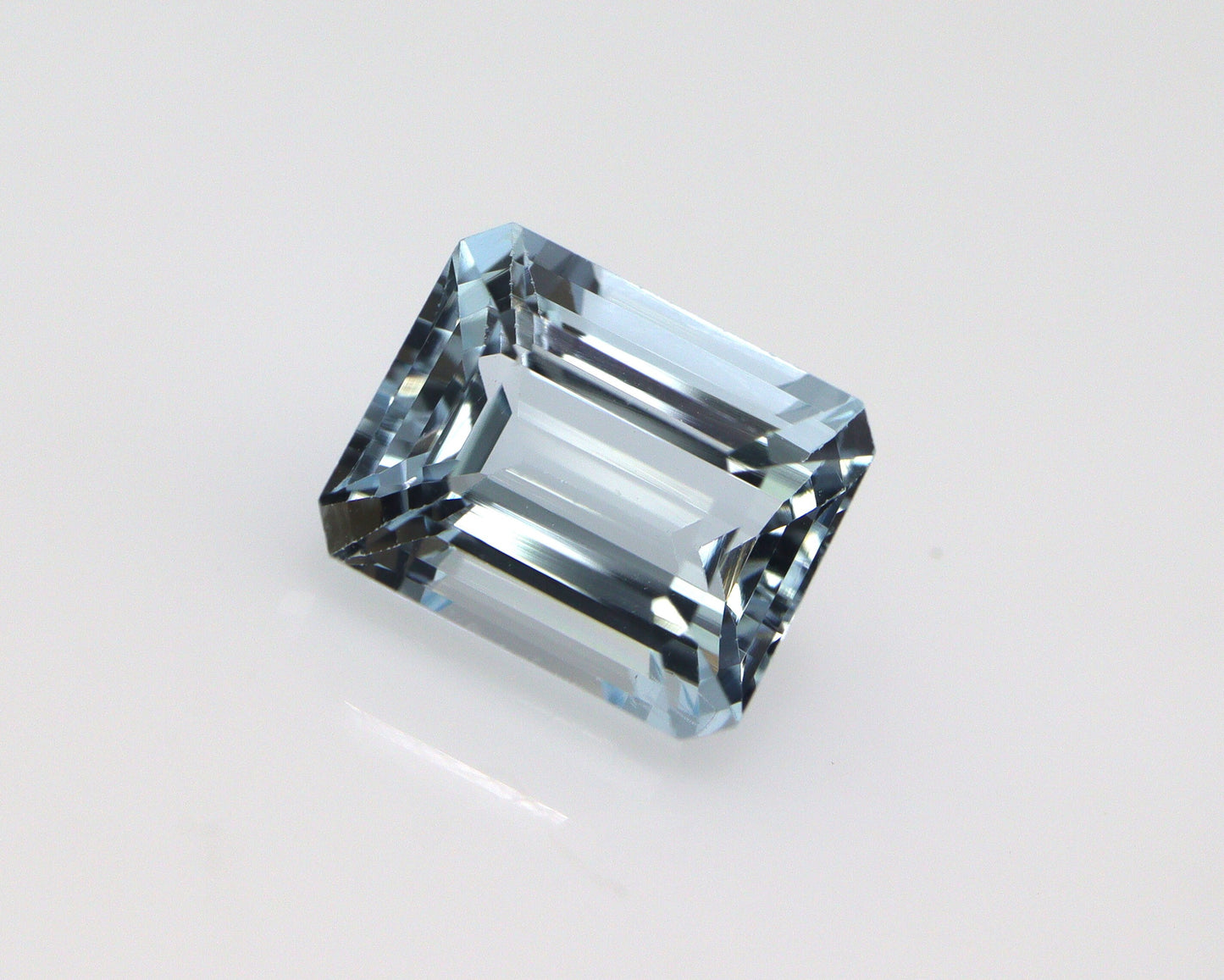 2.3 Ct AAA Aquamarine | Emerald Cut 8.5x6.9 mm | Light-Medium Blue | Eye Clean Gem | Custom Ring | IGITL Cert | Wholesale Aquamarine