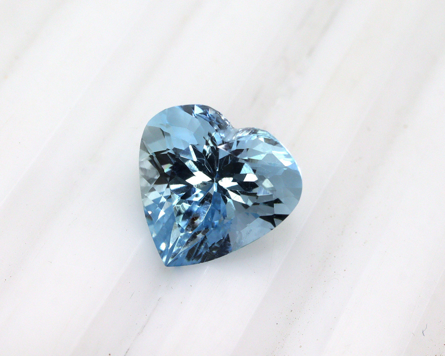EXCLUSIVE 9 mm Natural Aquamarine Heart | AAA+ Dark Blue Loupe Clean Gemstone | Top Quality Deep Blue Aquamarine for Engagement Ring
