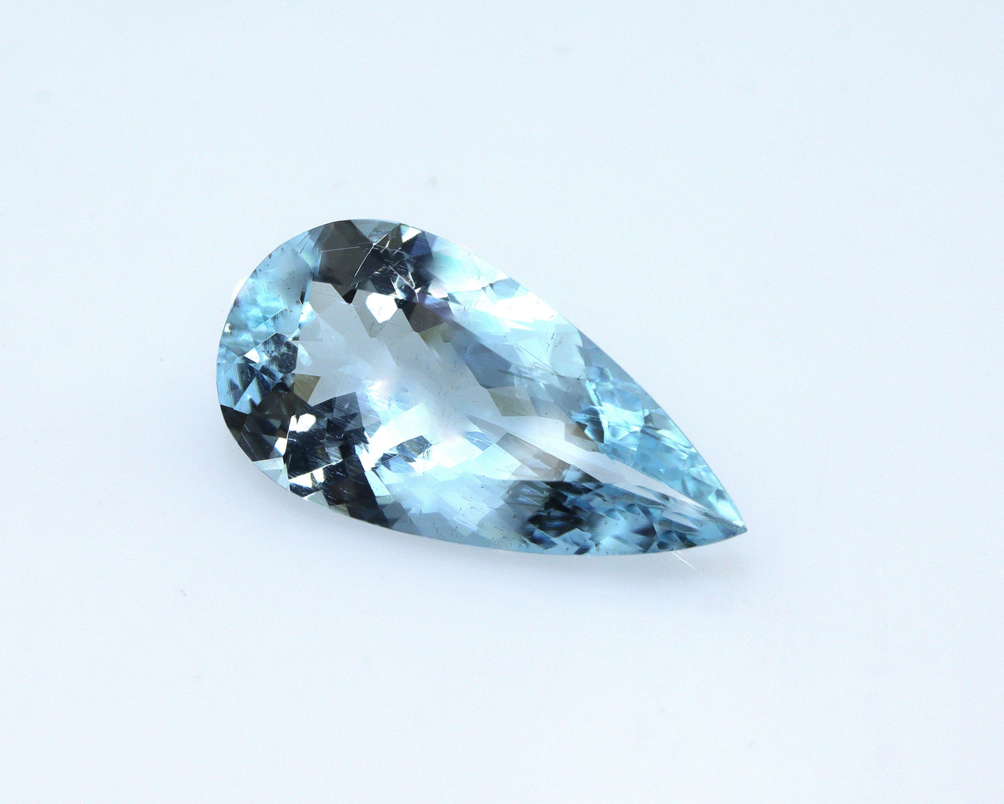 3.9 Ct Aquamarine Pear Cut Gemstone, AAA Natural Aquamarine 17.5x9.2 mm, Dark Blue Pear Shape Aquamarine