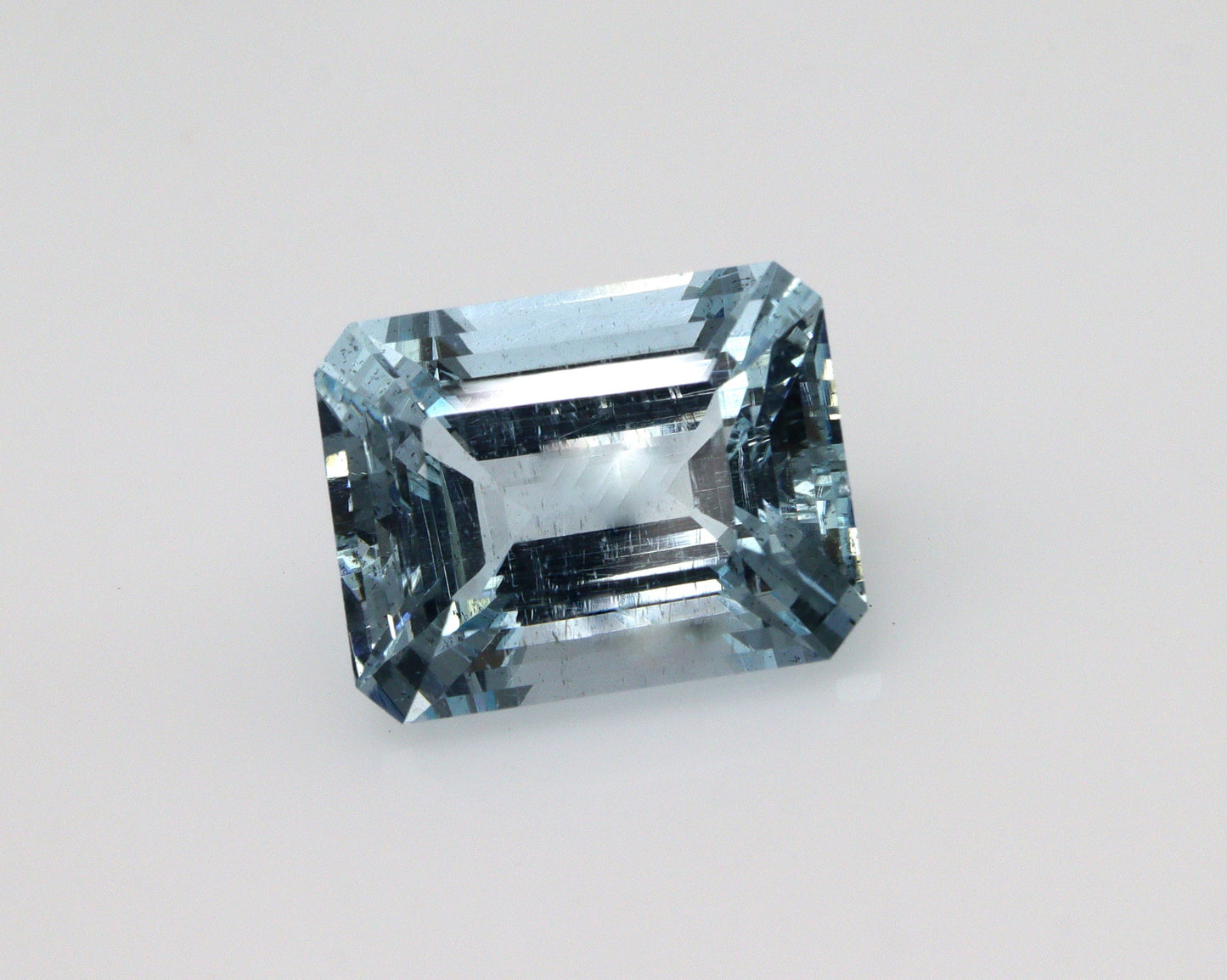 5.85 Ct Natural Aquamarine Emerald Cut | Big 12x9.5 mm Faceted Aquamarine | Light to Medium Blue Aquamarine for Engagement Ring or Necklace