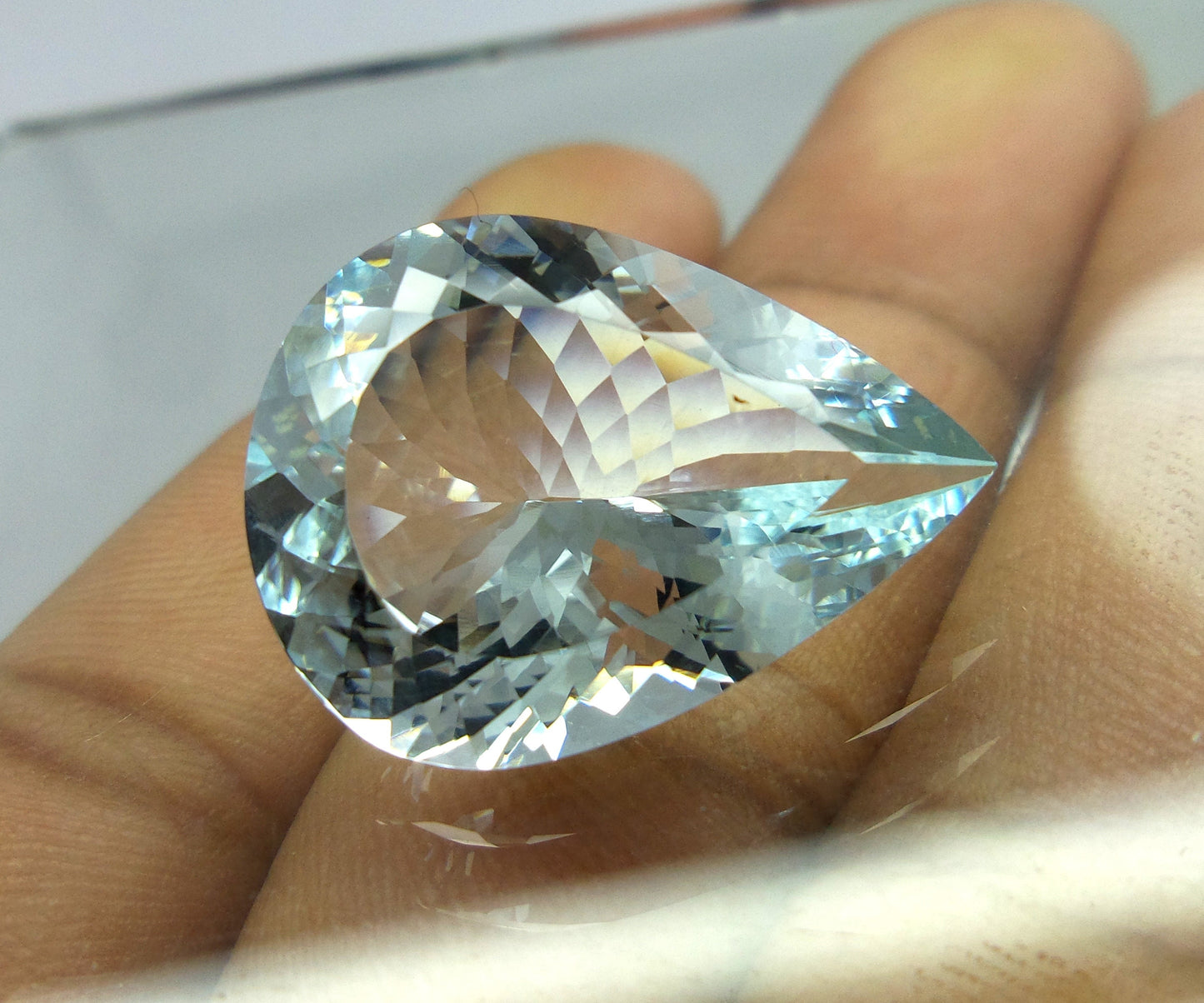 HUGE! 24 Ct AAA Natural AQUAMARINE Pear, Large Aquamarine Gemstone | Big Aquamarine Pendant, Collector Gemstone, Goshenite Pendant, Lustrous