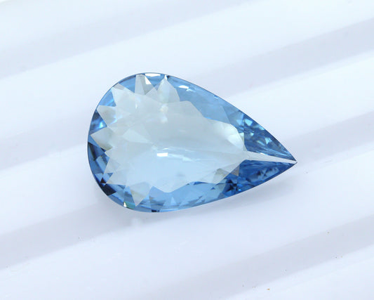 7.7 Ct AAA Natural Aquamarine Pear Cut | Top Blue Loose Gemstone | Statement Engagement Ring or Necklace | Eye Clean Custom Jewelry Gemstone