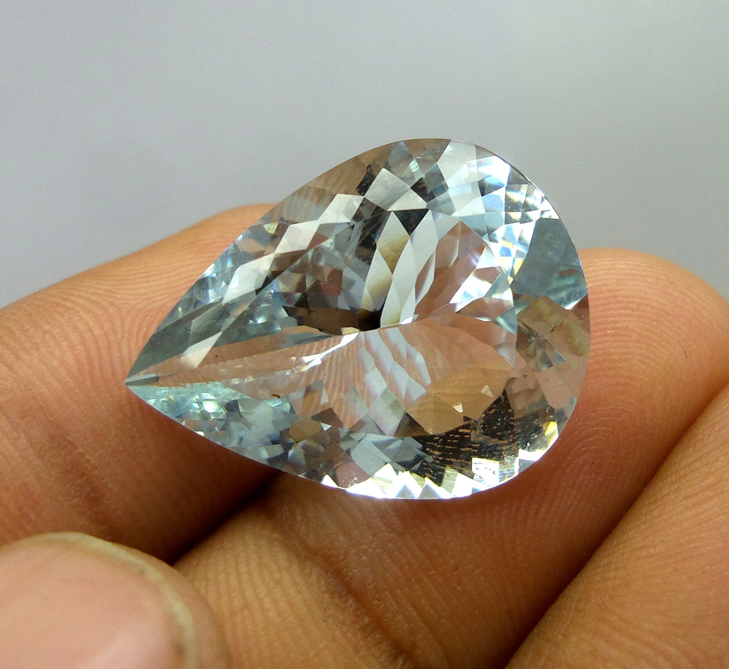 HUGE! 24 Ct AAA Natural AQUAMARINE Pear, Large Aquamarine Gemstone | Big Aquamarine Pendant, Collector Gemstone, Goshenite Pendant, Lustrous