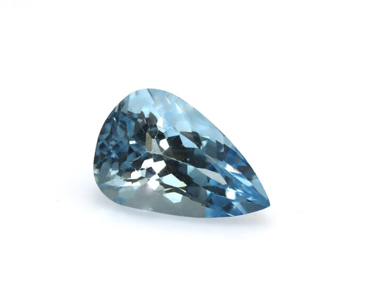 1.85 Ct Natural Aquamarine Pear Cut – 10×6.6 mm | AAA Grade | Light–Medium Blue | Eye-Clean Gemstone for Ring & Pendant