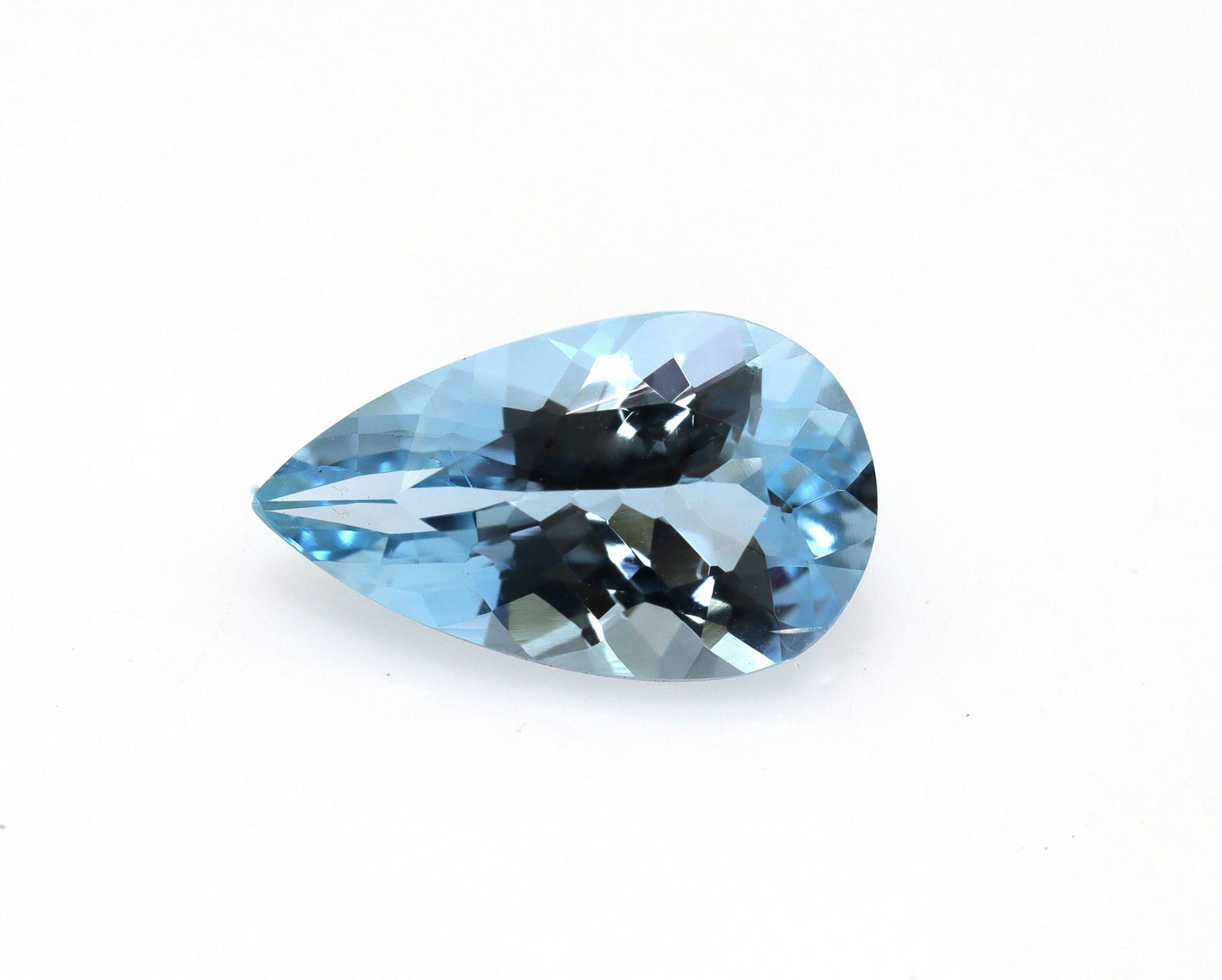 2 Ct AAA+ Natural Aquamarine Pear Cut | 11.9x7 mm Medium to Dark Blue Faceted Gemstone | High Saturation Aquamarine for Ring or Pendant