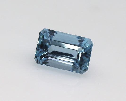 1.5 Ct Emerald Cut Aquamarine | AAA Natural Blue Gemstone | 7.9x5.2 mm Ocean Blue | March Birthstone | For Engagement Ring or Pendant