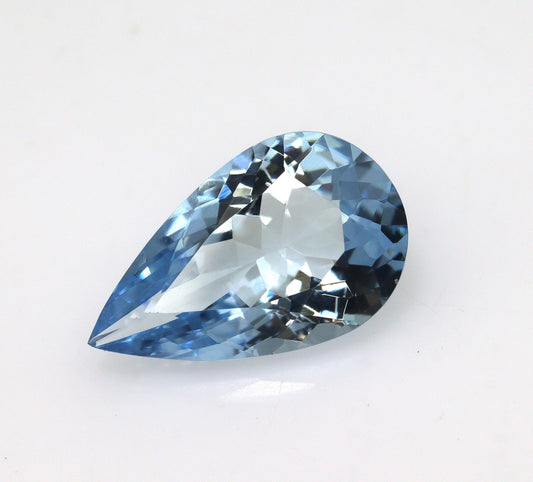 2.5 Ct Dark Blue Aquamarine Pear Cut | AAA Natural Loupe Clean Gem | Unheated & Untreated, Pear Engagement Ring Gemstone, Exclusive Quality