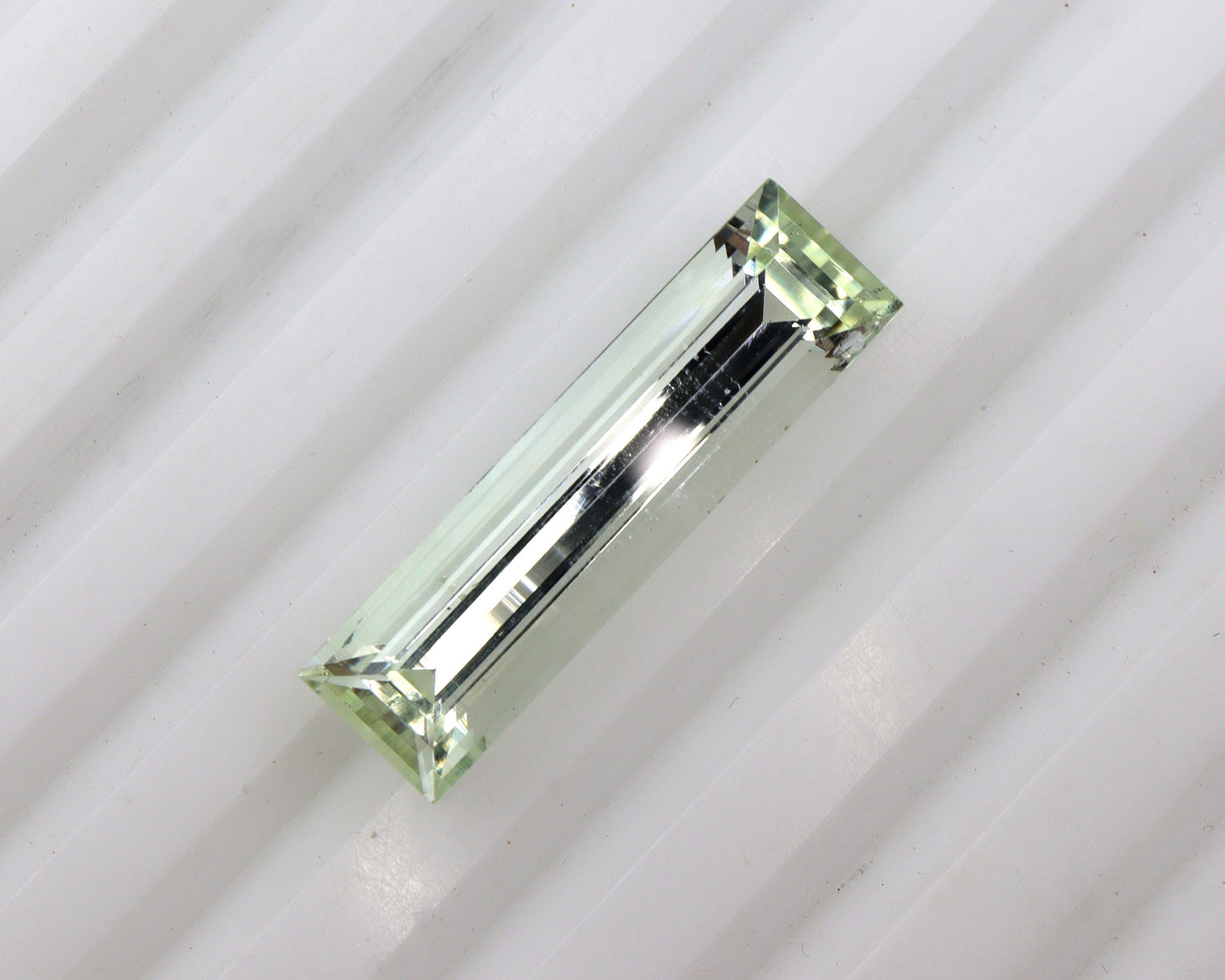 Rare Long Baguette Cut — 7.7 Ct Natural Aquamarine | 24.8×6.8 mm Extra Long Skinny Baguette Shape | Sleek & Unique Step-Cut Gemstone