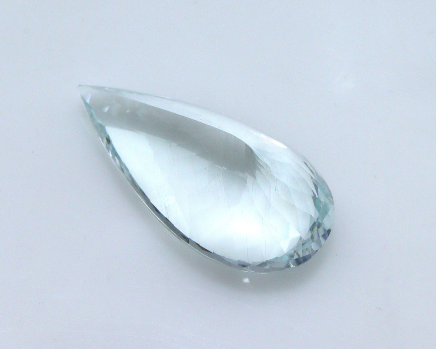 33.9 Ct Pear Cut Aquamarine Gem | Light Greenish Blue Loose Stone | Big Statement Gem for Ring | Custom Jewelry | Big Gem For Necklace