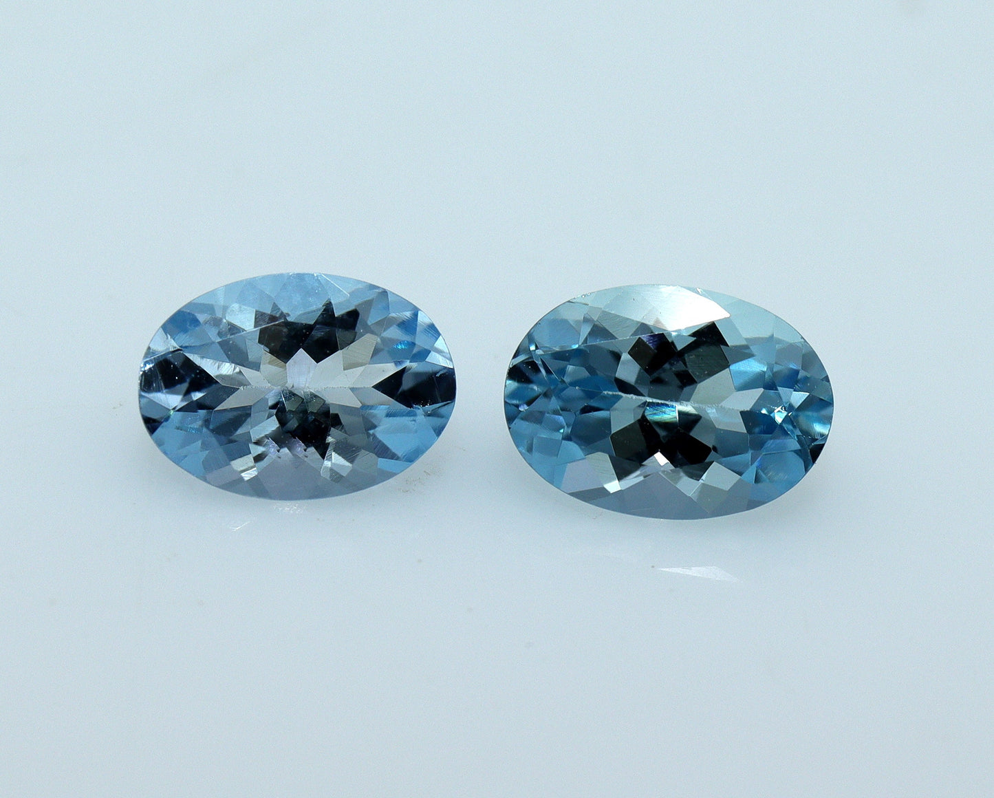 7x5 mm Aquamarine Oval Pair, AAA+ Natural Blue Aquamarine 1.2 Ct Matched Stones, Loose Gemstones for Stud Earrings, Sets