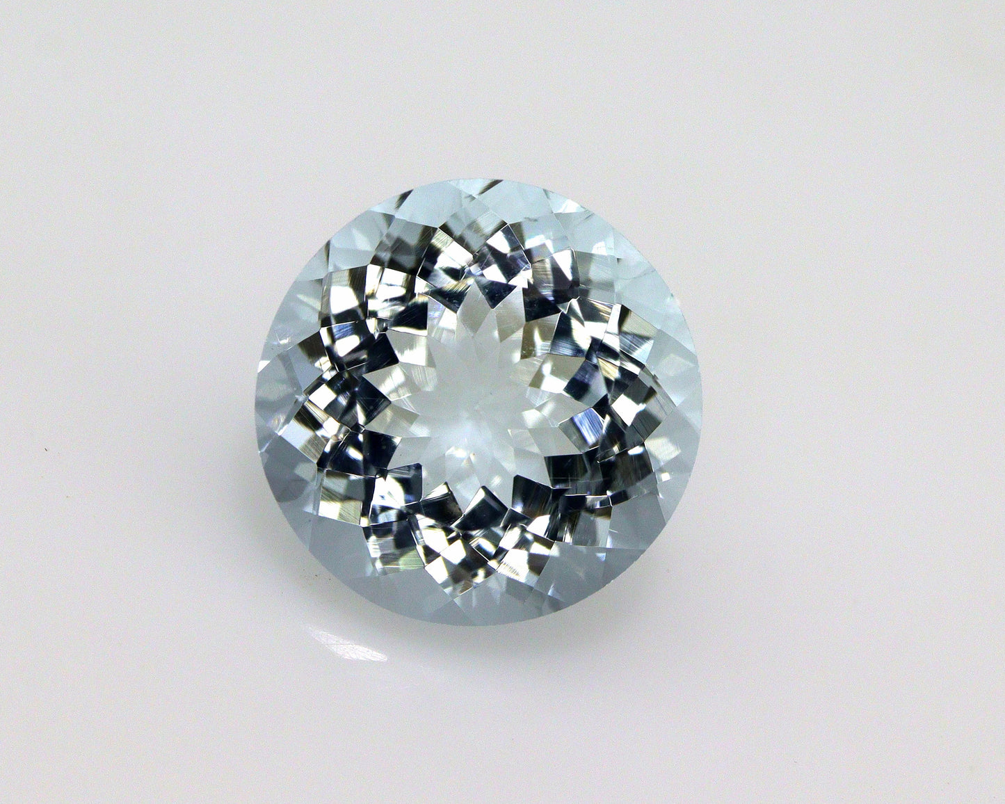 12 mm Aquamarine Round Cut Gemstone, 5.8 Ct AAA Micro Faceted Natural Aquamarine, Large Round Stone for Engagement Ring, Earrings