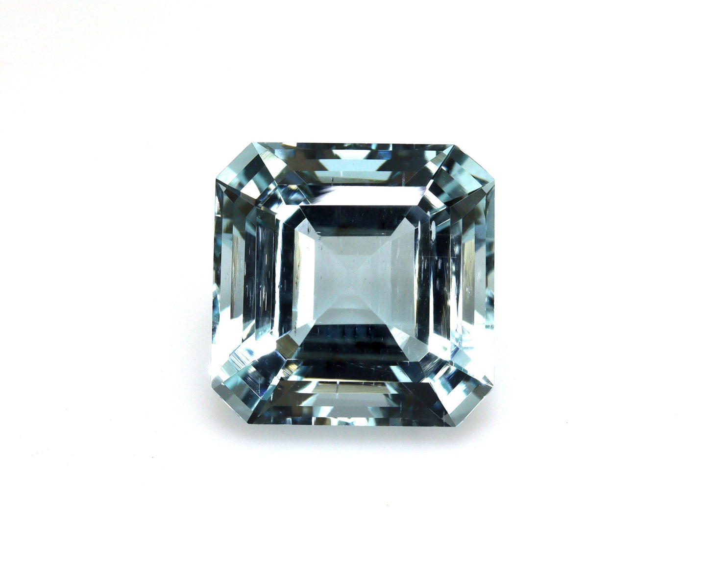 14.2 Ct Natural Aquamarine Asscher Cut – 14.6 mm Square | HIGH Quality AAA Light Blue Aquamarine For Asscher Cut Engagement Ring