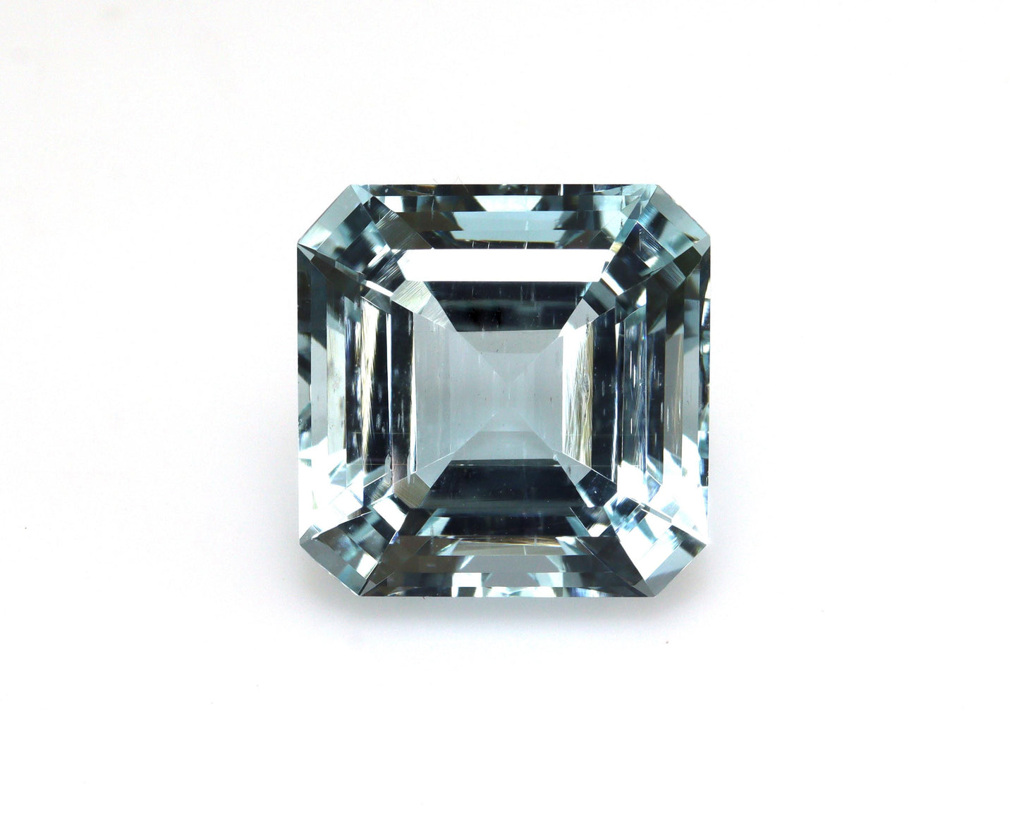 14.2 Ct Natural Aquamarine Asscher Cut – 14.6 mm Square | HIGH Quality AAA Light Blue Aquamarine For Asscher Cut Engagement Ring