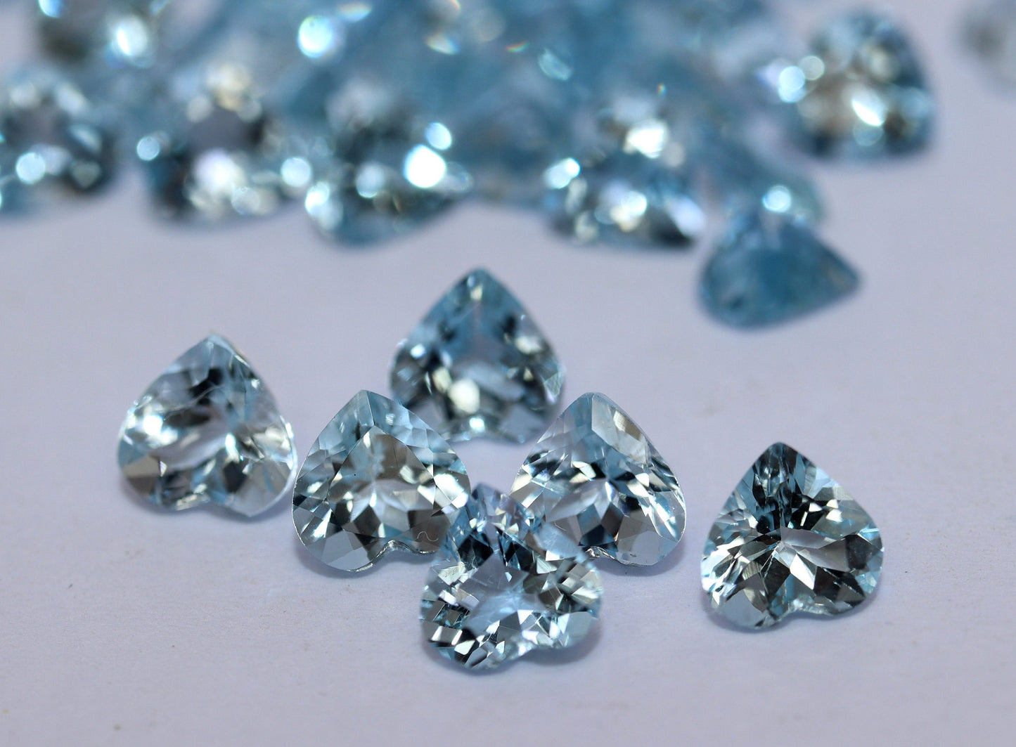 6 mm AAA Natural AQUAMARINE Heart Cut, SUPER High Quality Aquamarine, Tiny Hearts, For Heart Stud Earrings