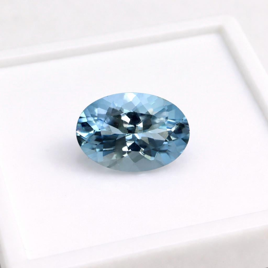 1.75 Ct Dark Blue Natural Aquamarine Oval Cut | AAA+ Unheated Eye Clean Loose Gemstone for Ring & Pendant