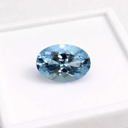 1.75 Ct Dark Blue Aquamarine Oval Cut • AAA+ Unheated Natural Aquamarine • Eye-Clean 9x7 mm Gem for Ring or Necklace