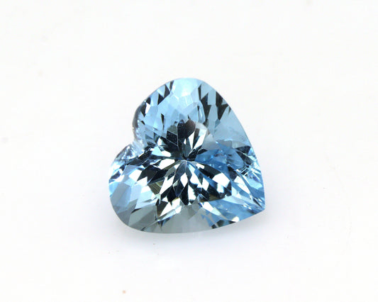 EXCLUSIVE 9 mm Natural Aquamarine Heart | AAA+ Dark Blue Loupe Clean Gemstone | Top Quality Deep Blue Aquamarine for Engagement Ring