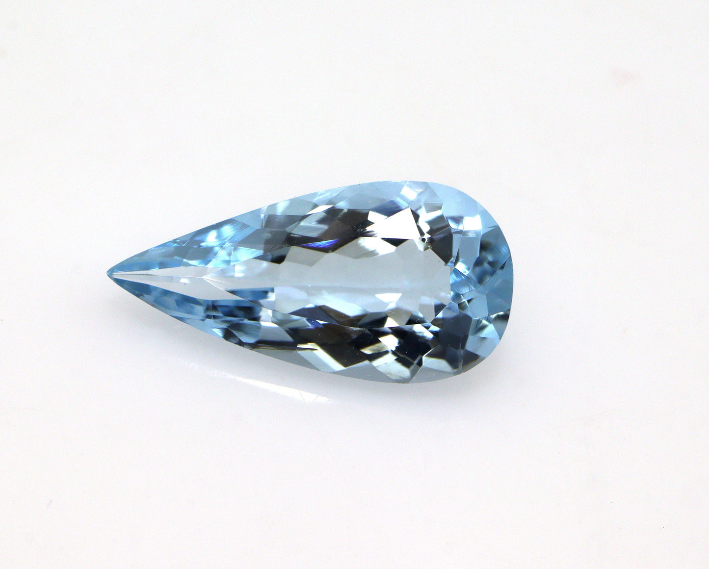 3.4 Ct Natural Aquamarine Pear – 16x8 mm AAA+ Top Blue Gemstone, Unheated Untreated March Birthstone for Ring or Drop Necklace