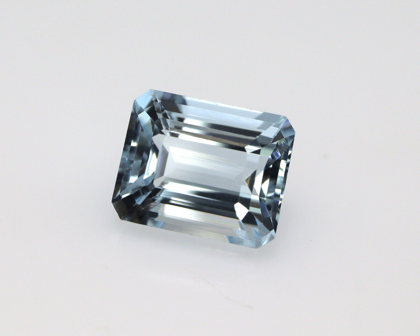 2.3 Ct AAA Aquamarine | Emerald Cut 8.5x6.9 mm | Light-Medium Blue | Eye Clean Gem | Custom Ring | IGITL Cert | Wholesale Aquamarine