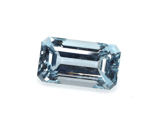 Natural Aquamarine Emerald Cut Gem 6.38 Ct, Medium Blue March Birthstone, Loose Stone for Ring, Custom Fine Jewelry, 14x8x7.4 mm Long Stone