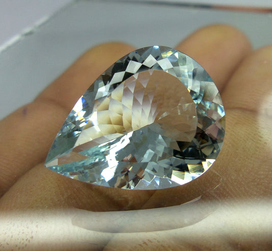 HUGE! 24 Ct AAA Natural AQUAMARINE Pear, Large Aquamarine Gemstone | Big Aquamarine Pendant, Collector Gemstone, Goshenite Pendant, Lustrous