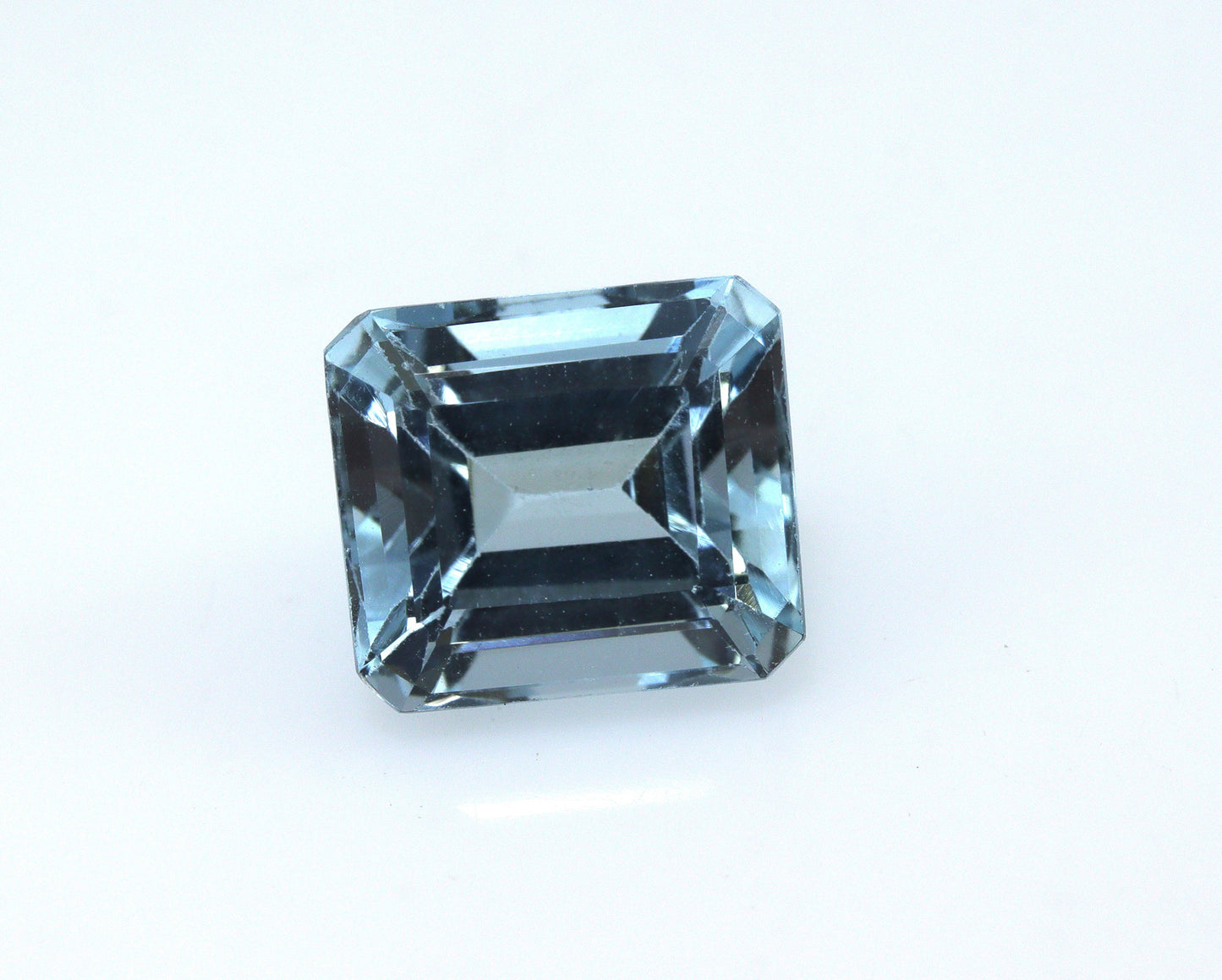 3.2 Ct Natural Aquamarine Emerald Cut 9x8 mm | Medium Blue Squarish Gemstone for Ring, Eye Clean