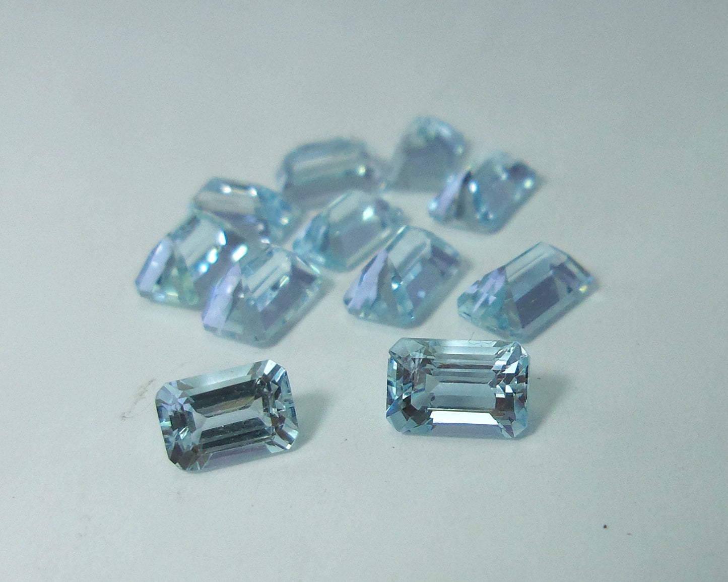6 × 4 mm AAA Natural Aquamarine Emerald Cut | Calibrated Light–Medium Blue Loose Stones | March Birthstone