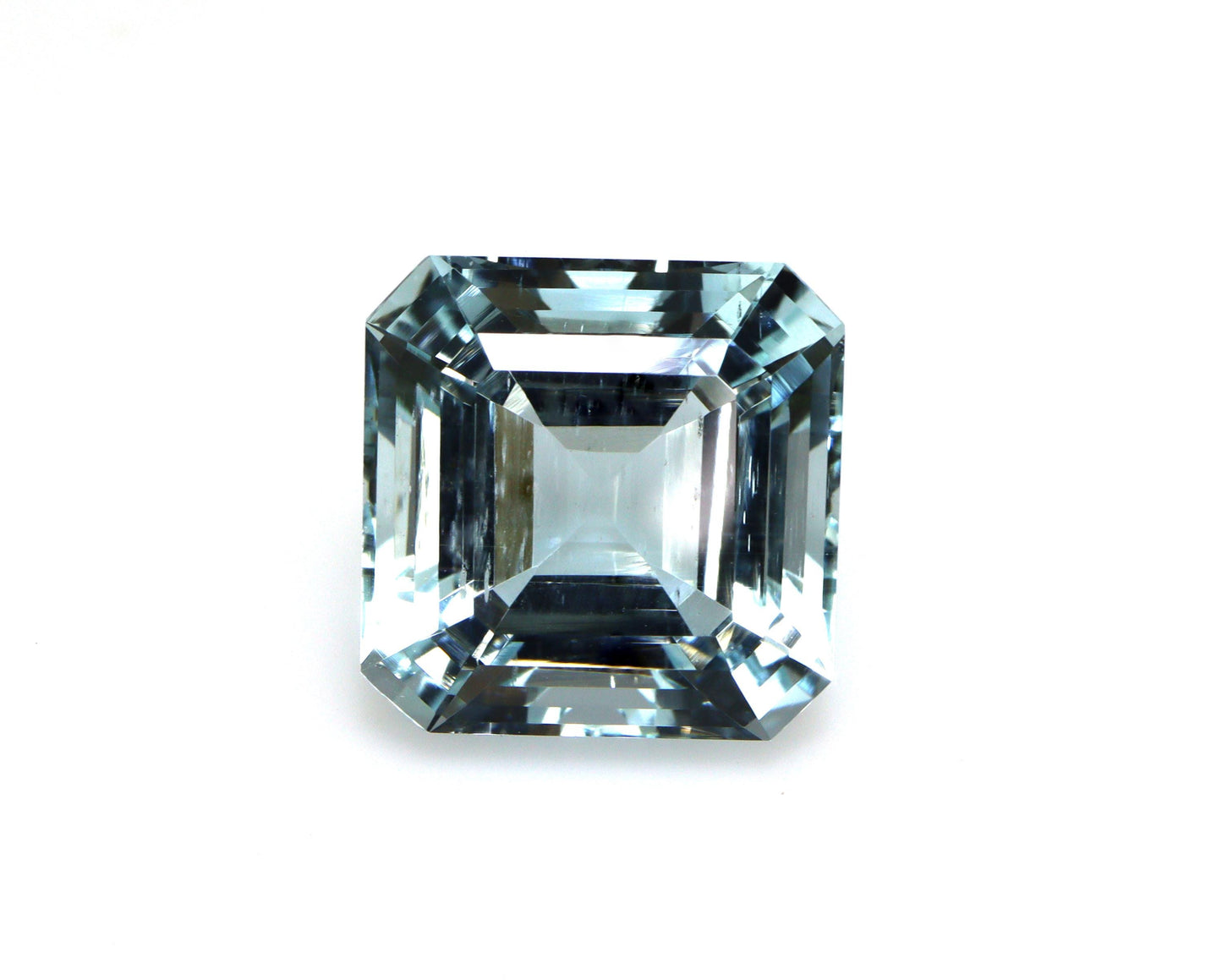 14.2 Ct Natural Aquamarine Asscher Cut – 14.6 mm Square | HIGH Quality AAA Light Blue Aquamarine For Asscher Cut Engagement Ring
