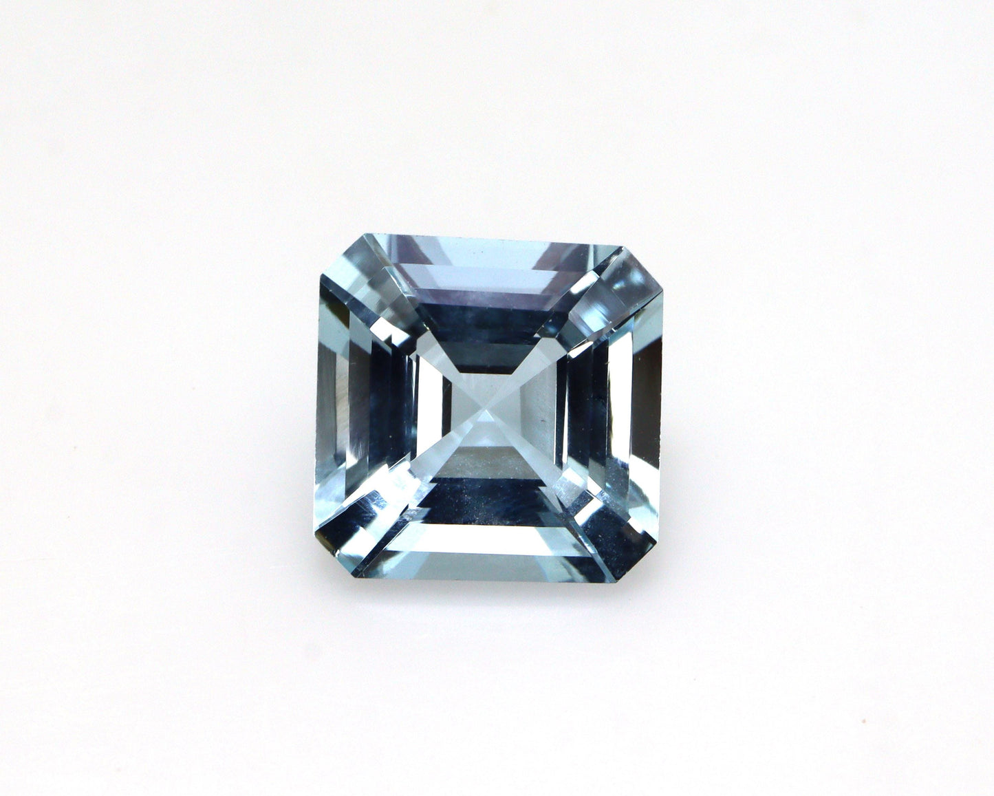 Natural Aquamarine Asscher Cut – 9mm | 2.76 Cts AAA+ Loose Gemstone | Eye Clean | Square Cut for Ring or Pendant | Custom Jewelry Option