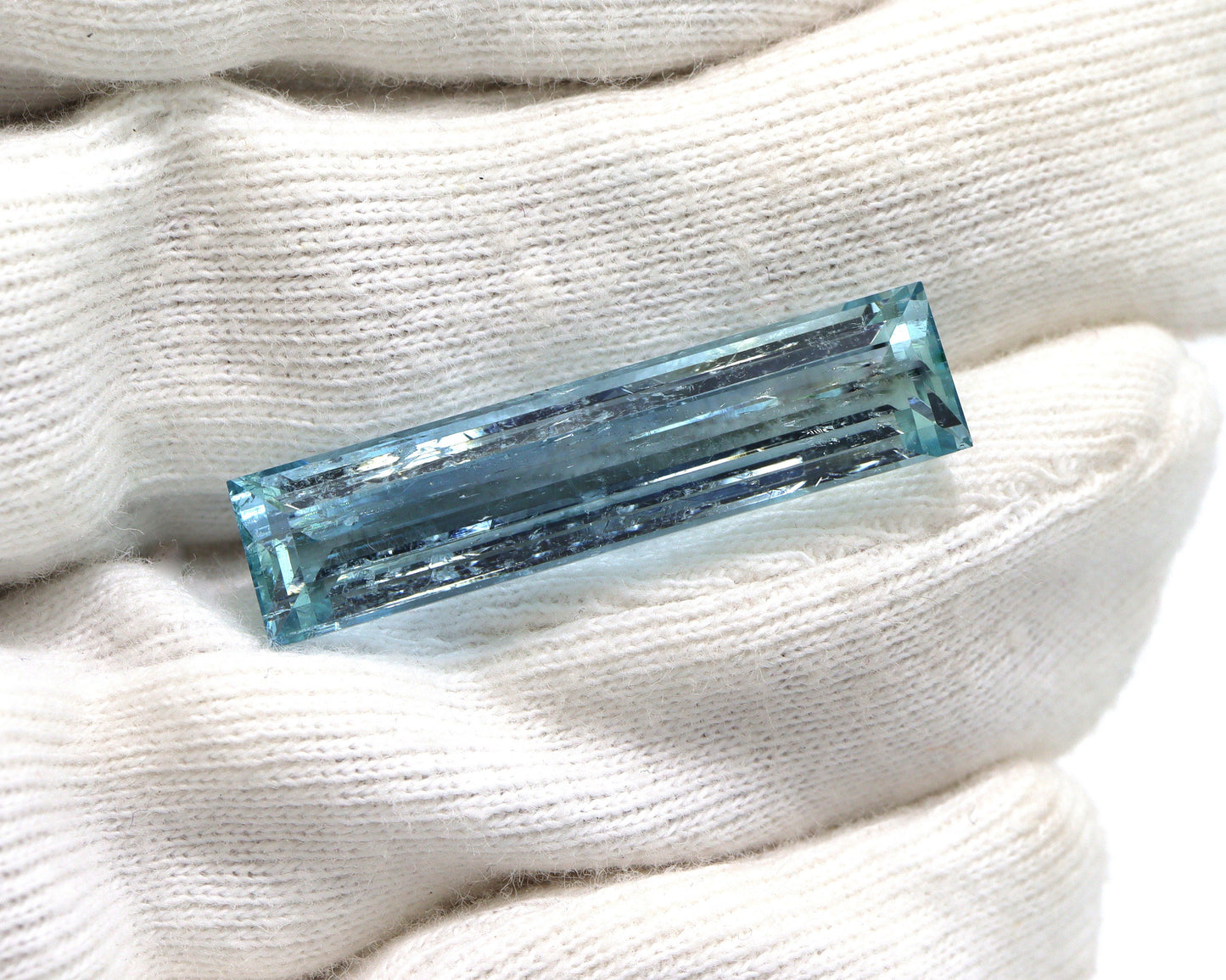12.4 Ct Aquamarine Baguette 29x6.9 mm | Huge Long Blue Gemstone | March Birthstone | Natural Aquamarine for Vertical Pendant or Ring