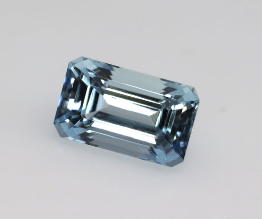 1.8 Ct AAA+ Natural Aquamarine Emerald Cut Gemstone | Medium Blue Step Cut Aquamarine | March Birthstone | Baguette Ring Stone Gift
