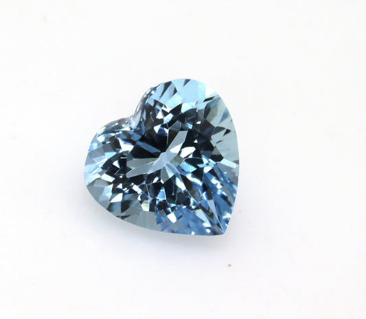 AAA+ Dark Blue Aquamarine Heart – 1.78 Ct Natural Faceted Heart-Cut Aquamarine | 8.3×8 mm Finest Quality Unheated Aquamarine | Loupe Clean