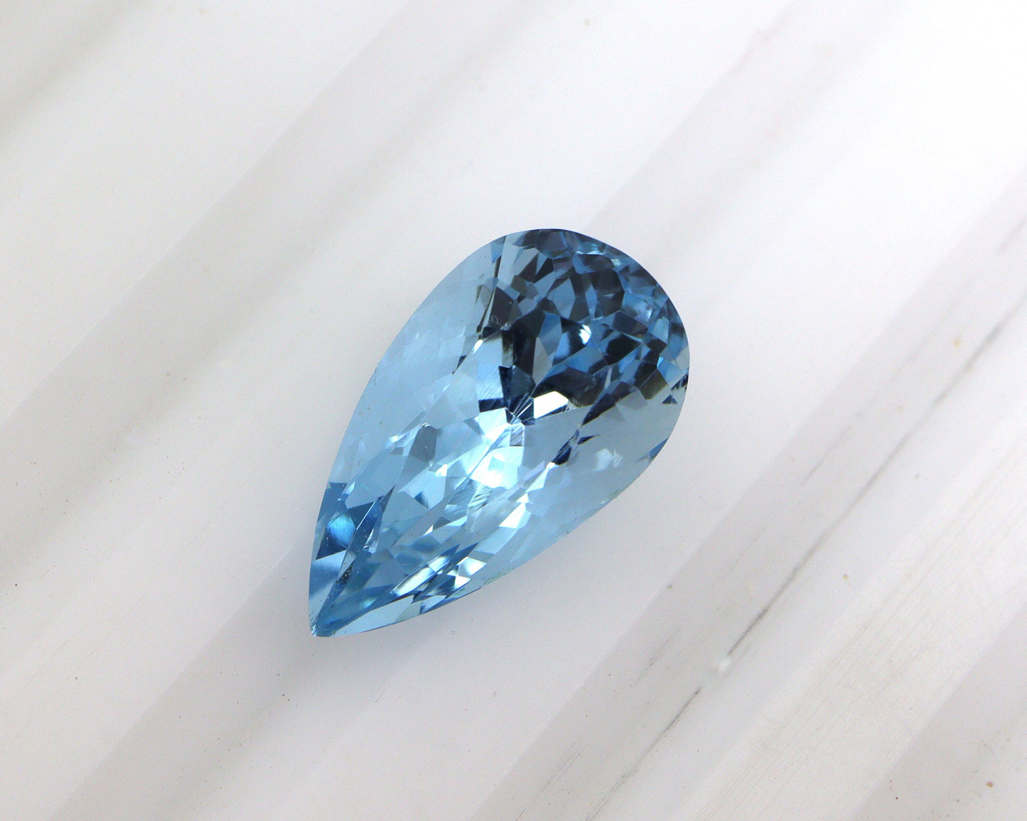 Top Blue 2.6 Ct Pear Cut Aquamarine | AAA+ Natural | Dark Blue Gemstone | Loupe Clean | Engagement Ring Gem | Close To Santa Maria Color