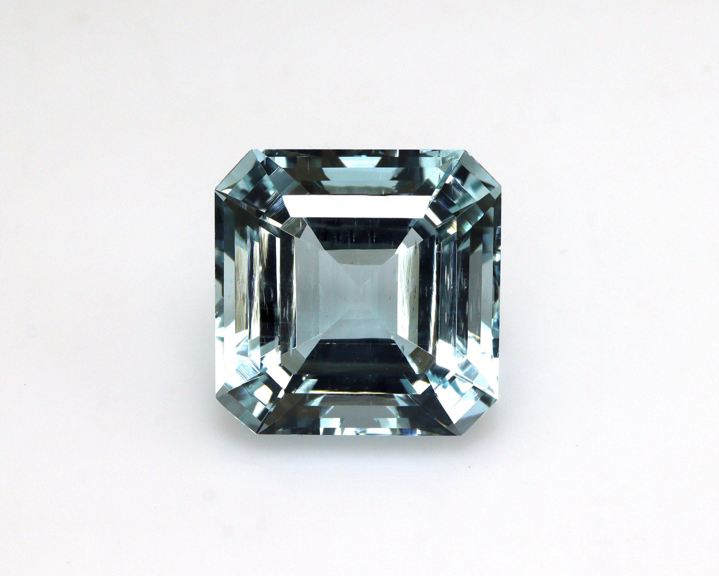14.2 Ct Natural Aquamarine Asscher Cut – 14.6 mm Square | HIGH Quality AAA Light Blue Aquamarine For Asscher Cut Engagement Ring