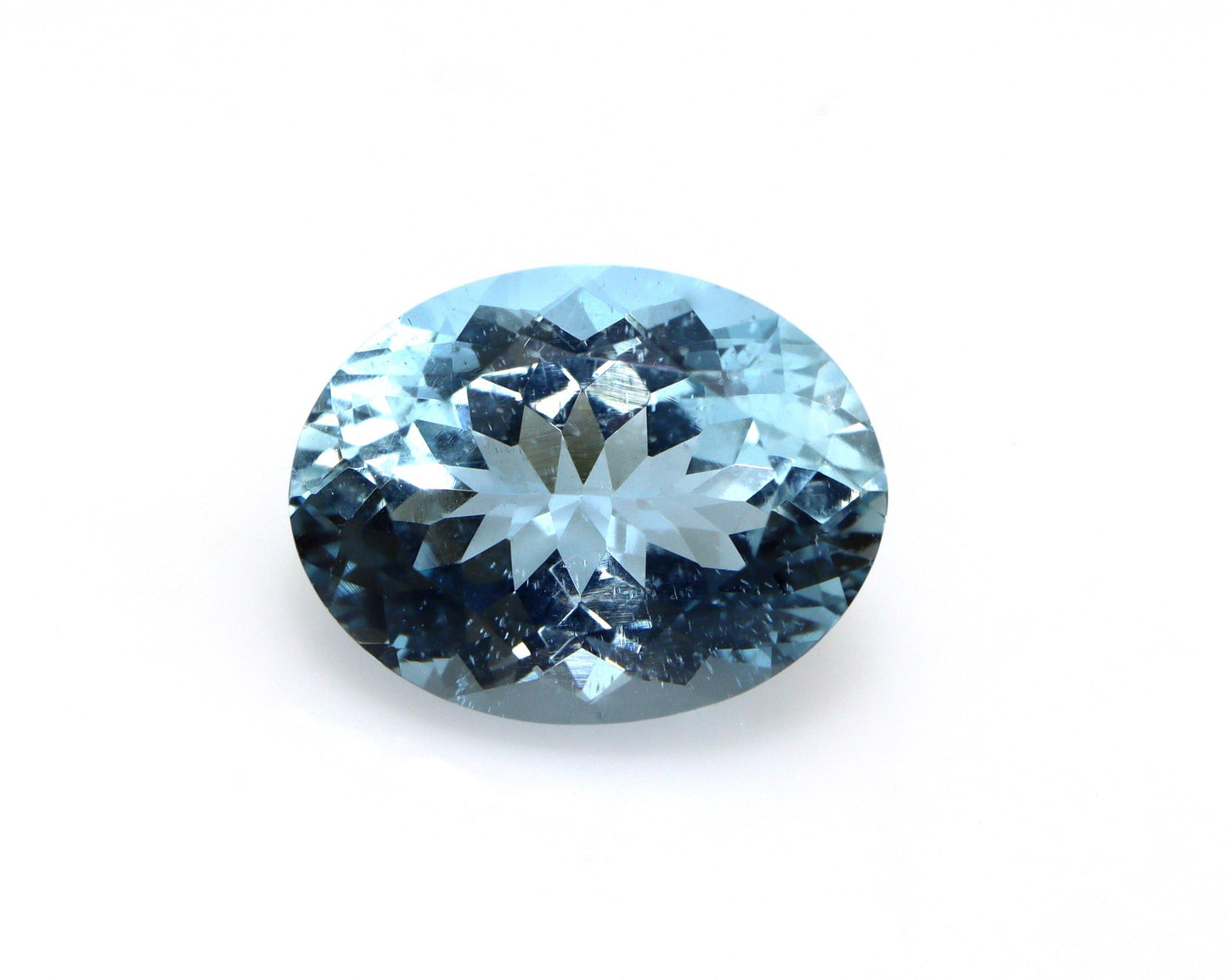 5.35 Cts Natural Aquamarine • 14×13.5 mm Oval Cut • Top Blue • VVS Clarity • March Birthstone • Oval Ring / Pendant Gemstone