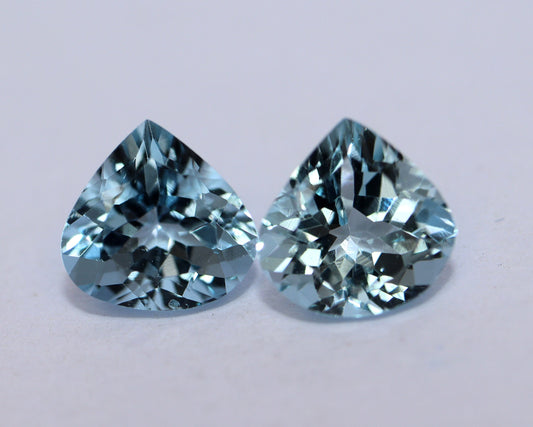 7 mm Heart Cut Aquamarine Gemstone | AAA+ Natural Blue Aquamarine | Loupe Clean Unheated Aquamarine | March Birthstone for Ring or Pendant