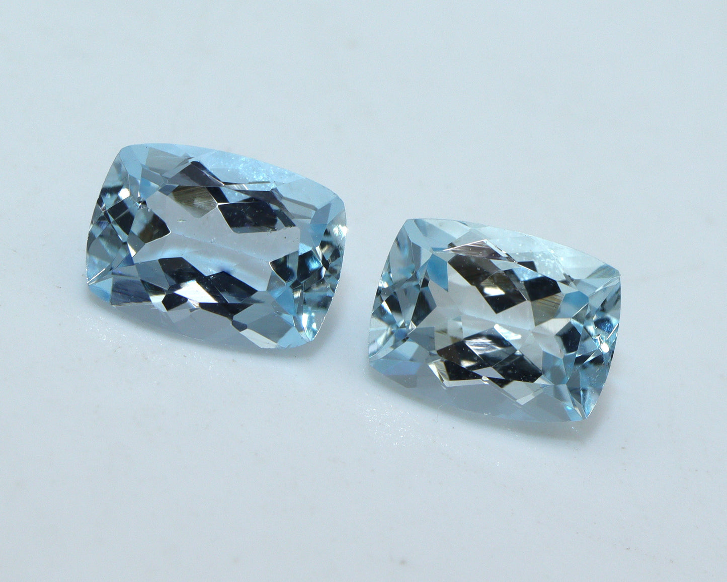 8x6 mm Natural Aquamarine Cushion Cut Pair | 2.8 Ct Light Blue Eye Clean Gemstones | Matching Cushion Aquamarine Earrings Stones