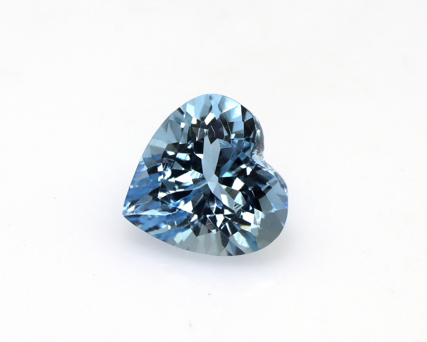 AAA+ Dark Blue Aquamarine Heart – 1.78 Ct Natural Faceted Heart-Cut Aquamarine | 8.3×8 mm Finest Quality Unheated Aquamarine | Loupe Clean
