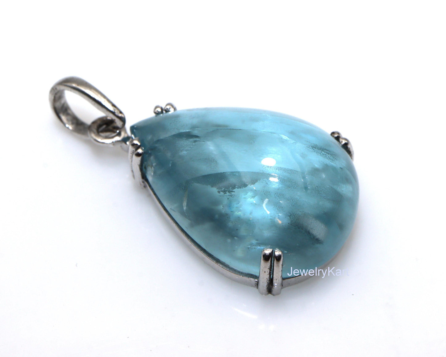 Large Aquamarine Pendant, Rare 40 Ct Collector’s Necklace, Huge Pear Cabochon Necklace, Vintage Statement Heirloom Jewelry, CERTIFIED