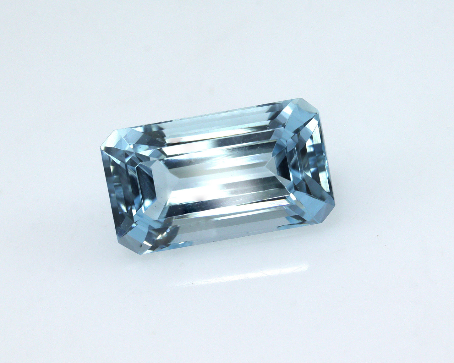3.1 Ct Natural Aquamarine Baguette Cut | Step Cut Blue Gemstone 11.4x6.5 mm for East-West Ring & Pendant