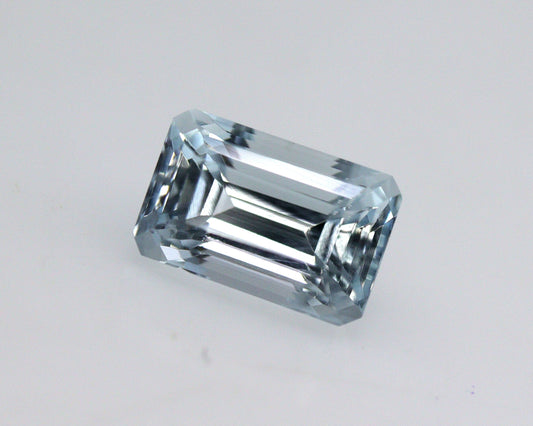 2.5 Ct AAA Natural Aquamarine Emerald Cut Loose Gemstone – 9.7×6.2 mm Octagon Aquamarine for Ring | Light Blue Eye-Clean Aquamarine Stone