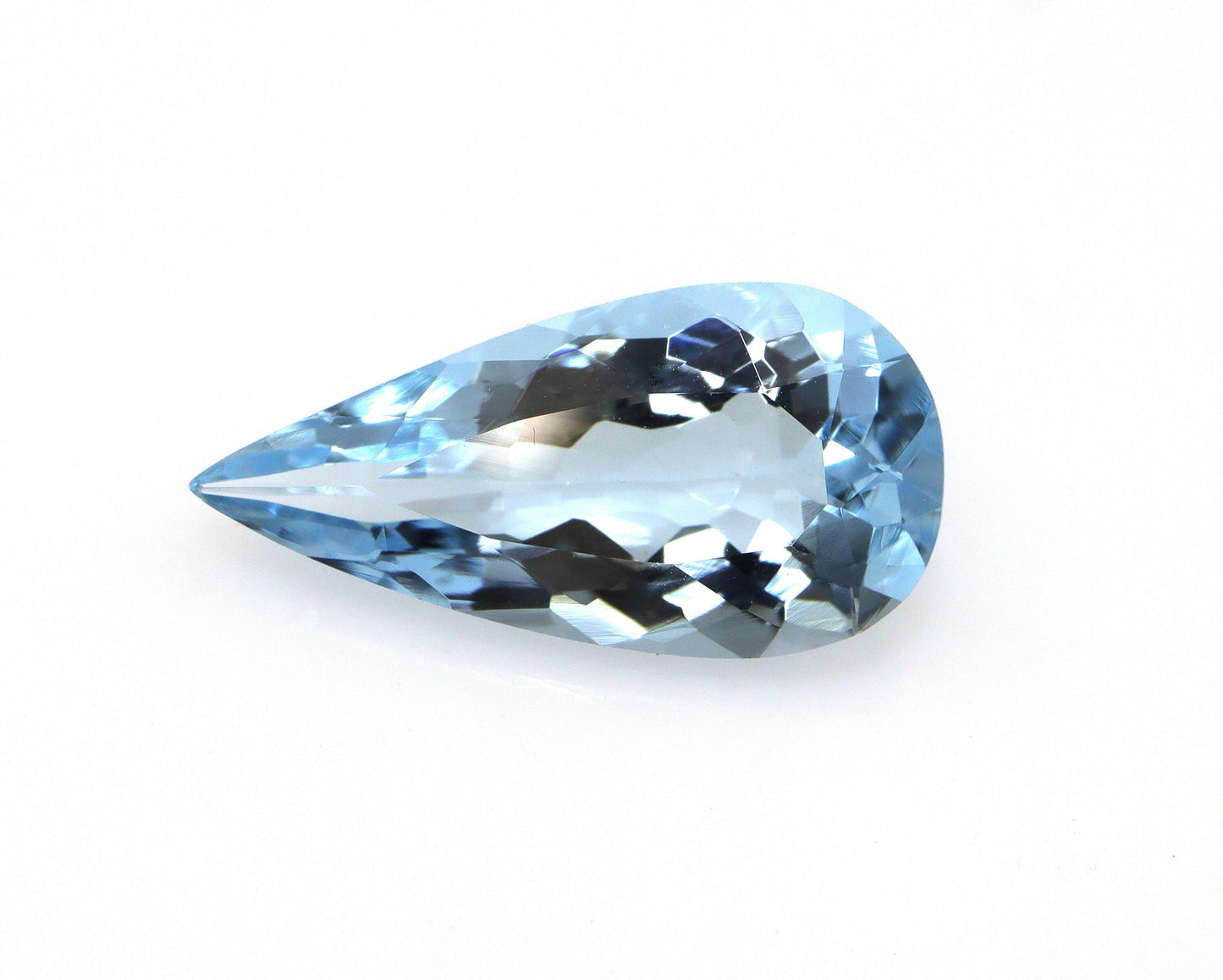 3.4 Ct Natural Aquamarine Pear – 16x8 mm AAA+ Top Blue Gemstone, Unheated Untreated March Birthstone for Ring or Drop Necklace