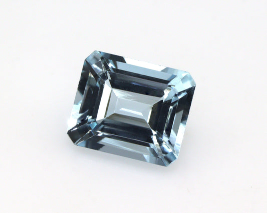 Aquamarine Emerald Cut, 2.3 Ct Faceted Aquamarine For Engagement Ring, Top Quality, Simple Aquamarine Ring, Octagon Ring, For Jewelry Making