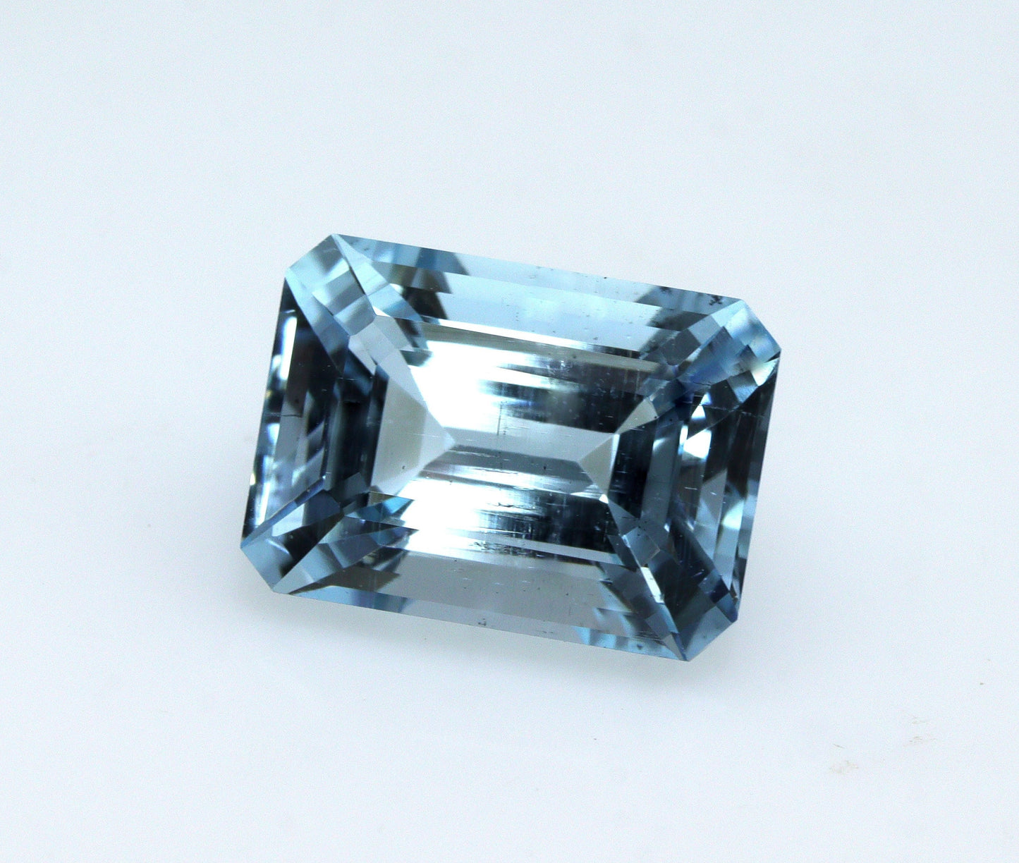 3.8 Ct Emerald Cut Aquamarine Gemstone for Engagement Ring | 11x8 mm Natural Blue Aquamarine Rectangle Stone, Genuine Real Aquamarine